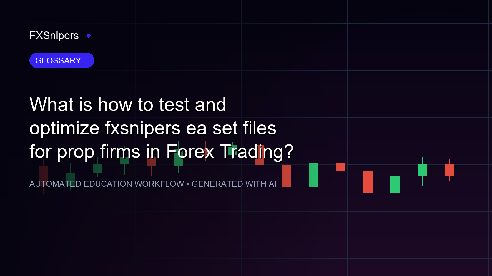 What is how to test and optimize fxsnipers ea set files for prop firms in Forex Trading?